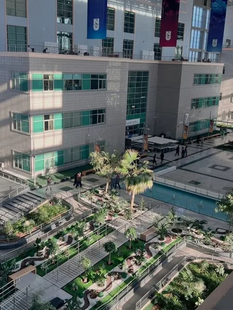 The glass-roofed atrium inside Nazarbayev University