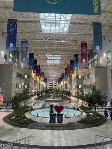 Courtyard between academic buildings at Nazarbayev University